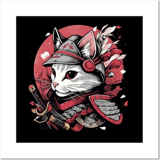 samurai cat Posters and Art